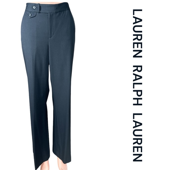 Lauren Ralph Lauren Pants - LAUREN RALPH LAUREN Black Wider Leg Trousers, Front Pockets, Size 4